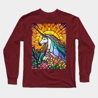 Stained Glass Unicorn Long Sleeve T-Shirt